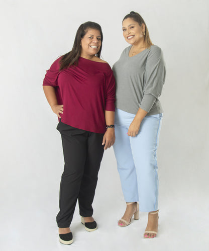 PANTALÓN CATA A LA CINTURA CON ELÁSTICO POSTERIOR